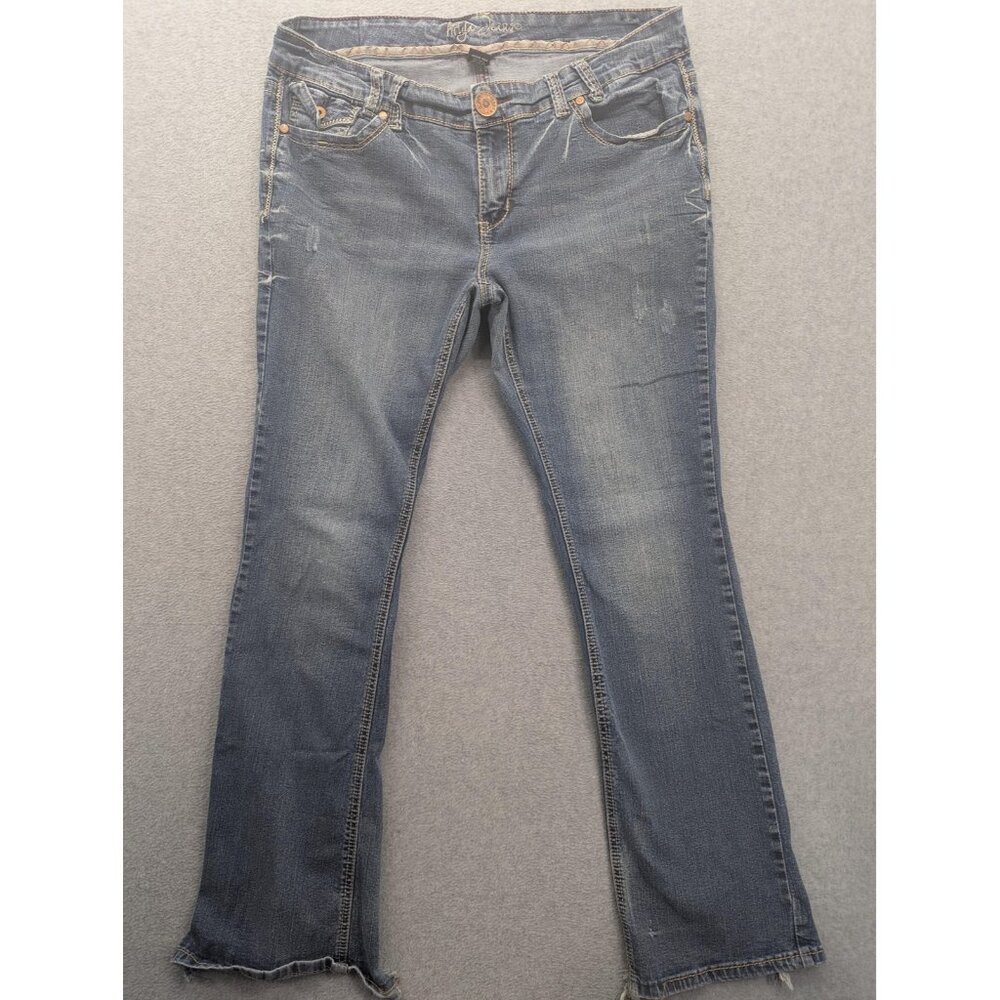 Ariya Jeans Womens 16 Blue Dublin Bootcut Denim Jeans Sequined Back Pockets